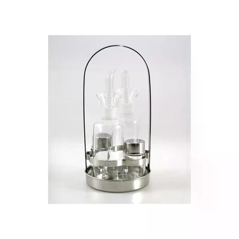 ILSA Set Menage 4 Pezzi in Acciaio Inox con Ampolle