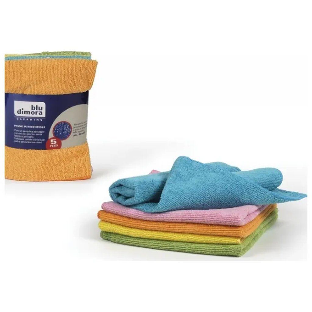 LA PIACENTINA – Set 5 panni in microfibra 40 × 40 cm