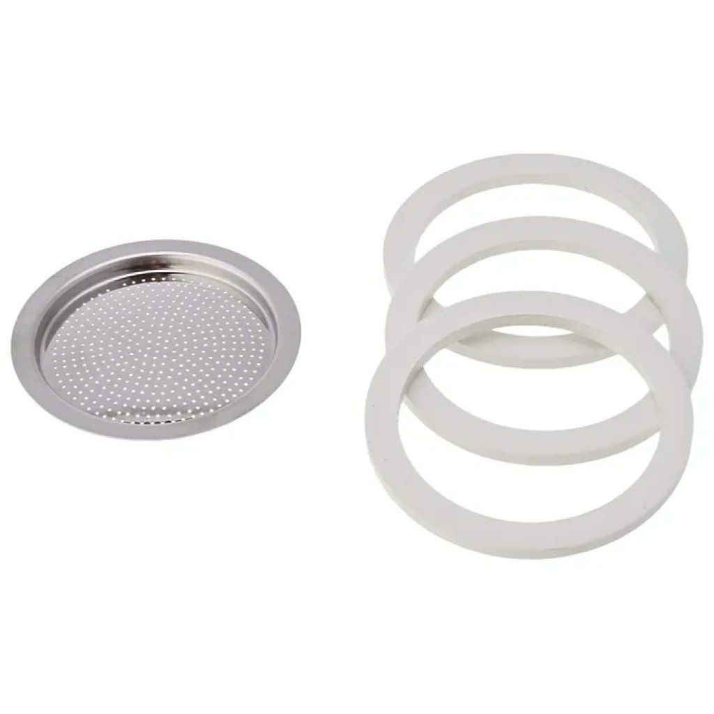 Bialetti Set di Ricambio per Moka con 3 Guarnizioni e Filtro Inox