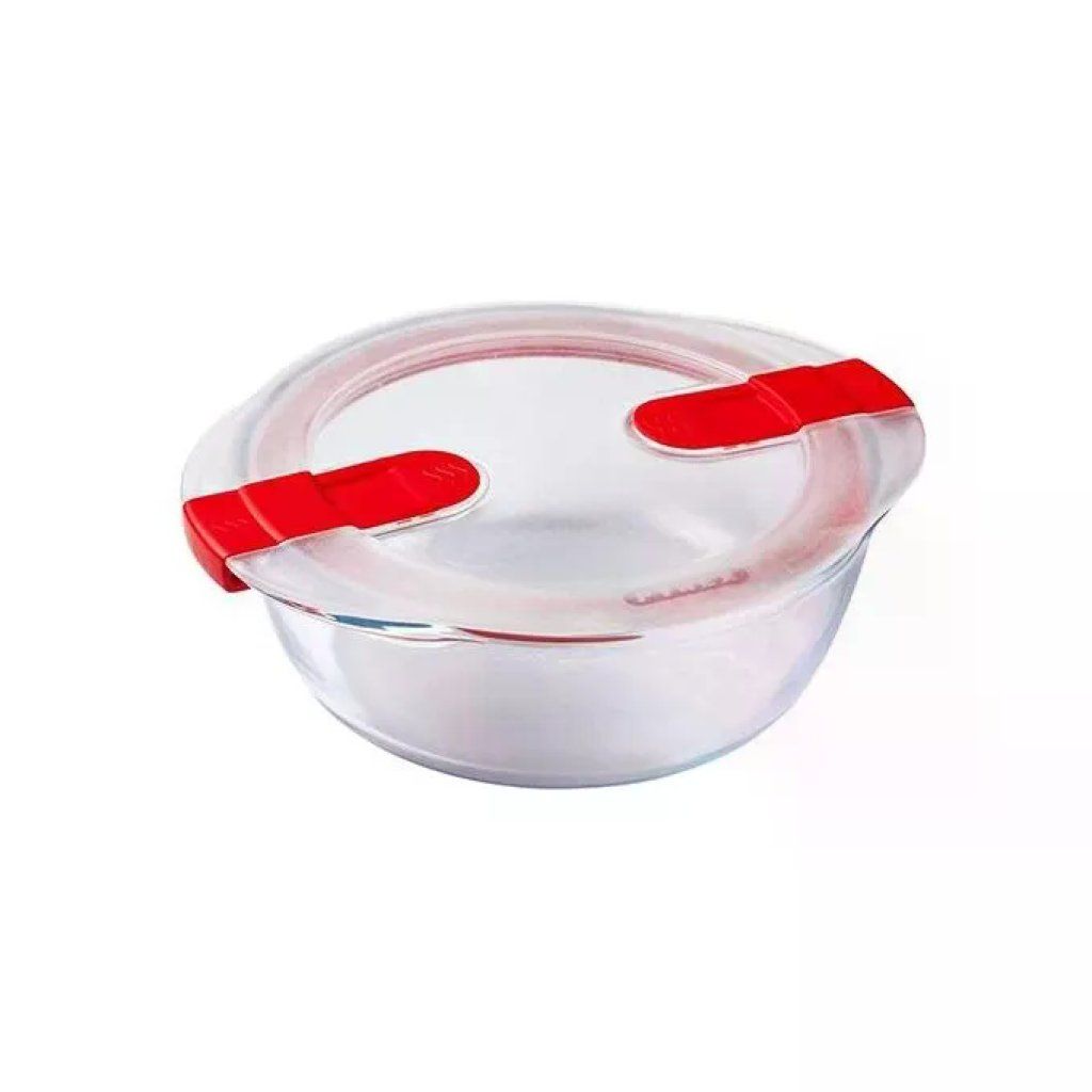 Pyrex Cook & Heat Contenitore tondo in vetro borosilicato, 1,1 L, con coperchio Pyrex Cook & Heat Contenitore tondo in vetro borosilicato, 1,1 L, con coperchio