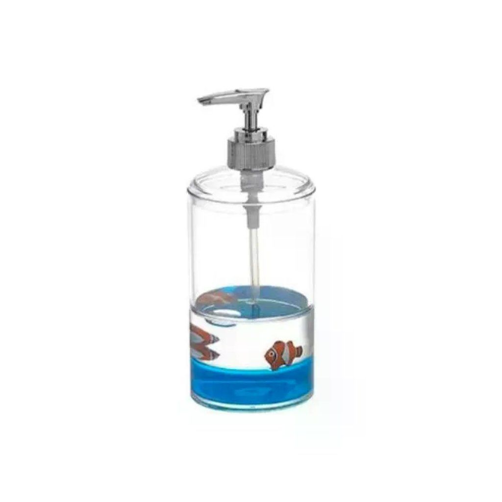 Gedy Pyxis dosasapone liquido da appoggio 250 ml, trasparente con decoro acquario Gedy Pyxis dosasapone liquido da appoggio 250 ml, trasparente con decoro acquario
