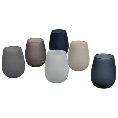 VDE TIVOLI 1996 Villa d’Este Happy Hour Stones – Set 6 Bicchieri Acqua in Vetro Grigio, 500 ml