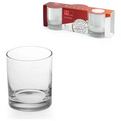Bormioli Rocco Cortina – Set 3 Bicchieri da Acqua in Vetro, 25,5 cl
