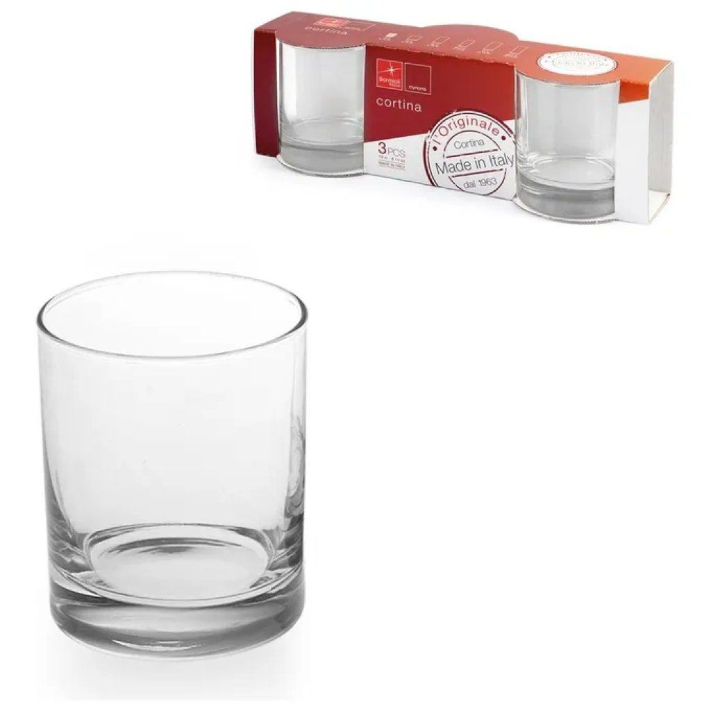 Bormioli Rocco Cortina – Set 3 Bicchieri da Acqua, 25,5 cl