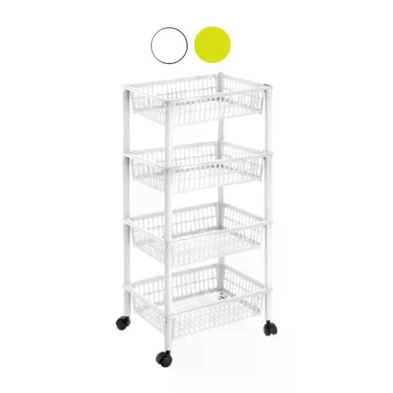 Tontarelli Mito Carrello Portatutto a 4 Cestini Bianco Tontarelli Mito Carrello Portatutto a 4 Cestini Bianco