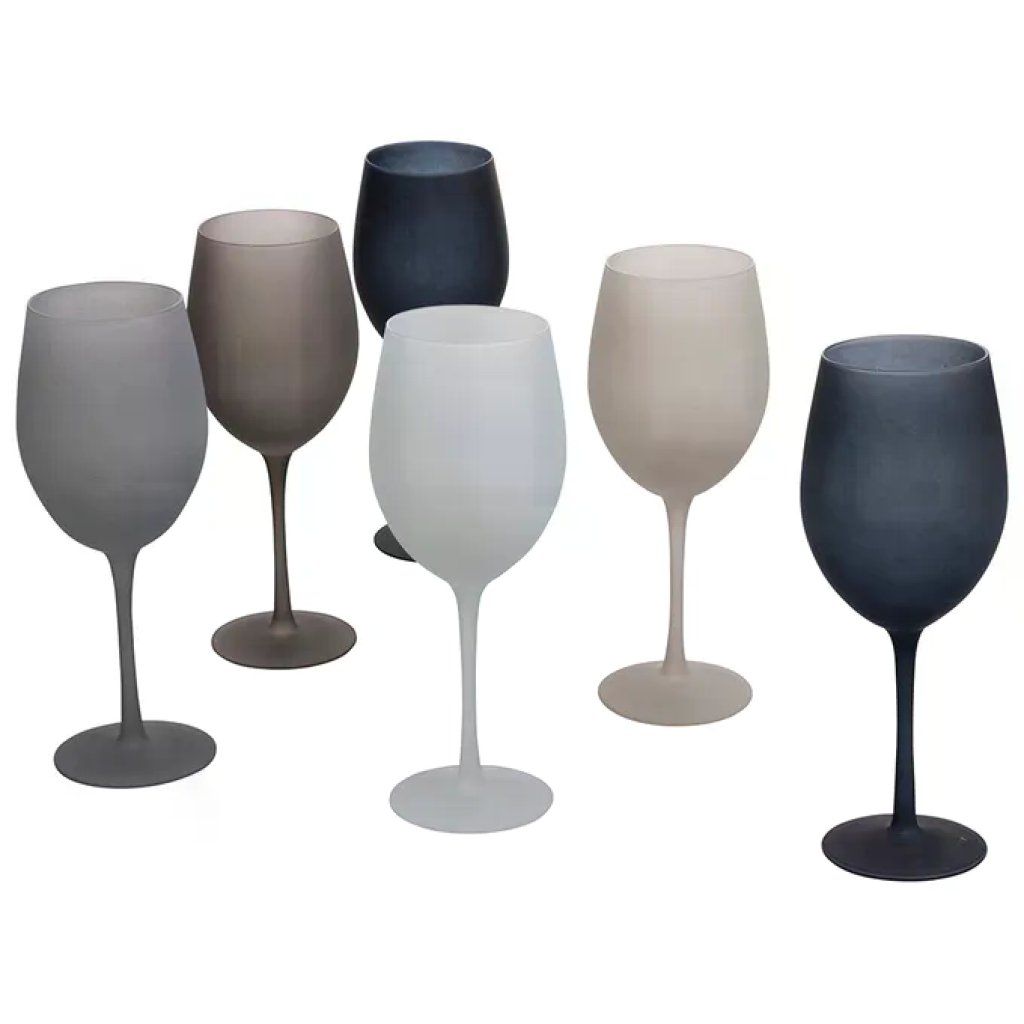 VDE TIVOLI 1996 Villa d’Este Happy Hour Stones – Set 6 calici grigi frosted, 550 ml