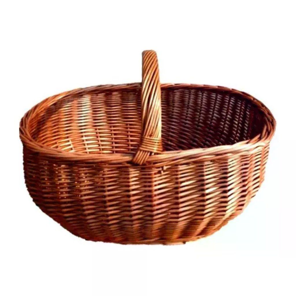 YEPPON Cesta Portalegna in Vimini con Manico 55 x 37 x 28 cm