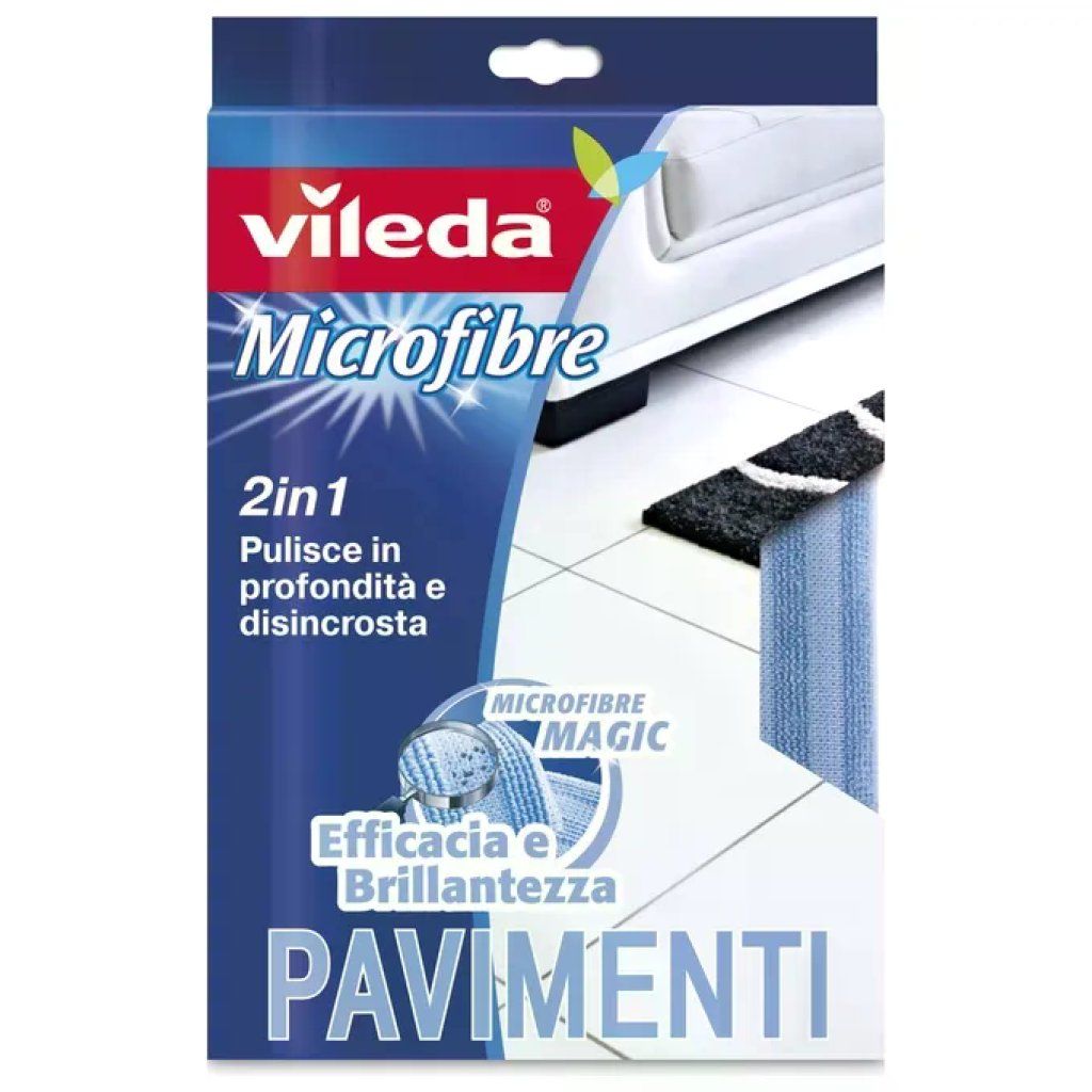 Vileda Panno Pavimenti in Microfibra 2in1, 50 x 40 cm, Blu Vileda Panno Pavimenti in Microfibra 2in1, 50 x 40 cm, Blu