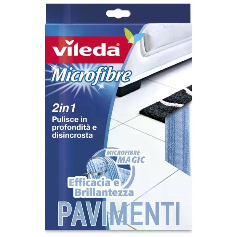 Vileda Panno Pavimenti in Microfibra 2in1, 50 x 40 cm, Blu