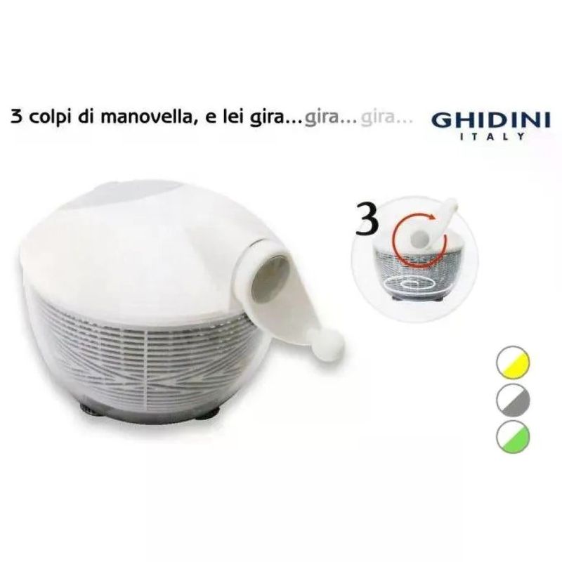 Ghidini Vortice 2550B Centrifuga Manuale per Insalata 26 cm