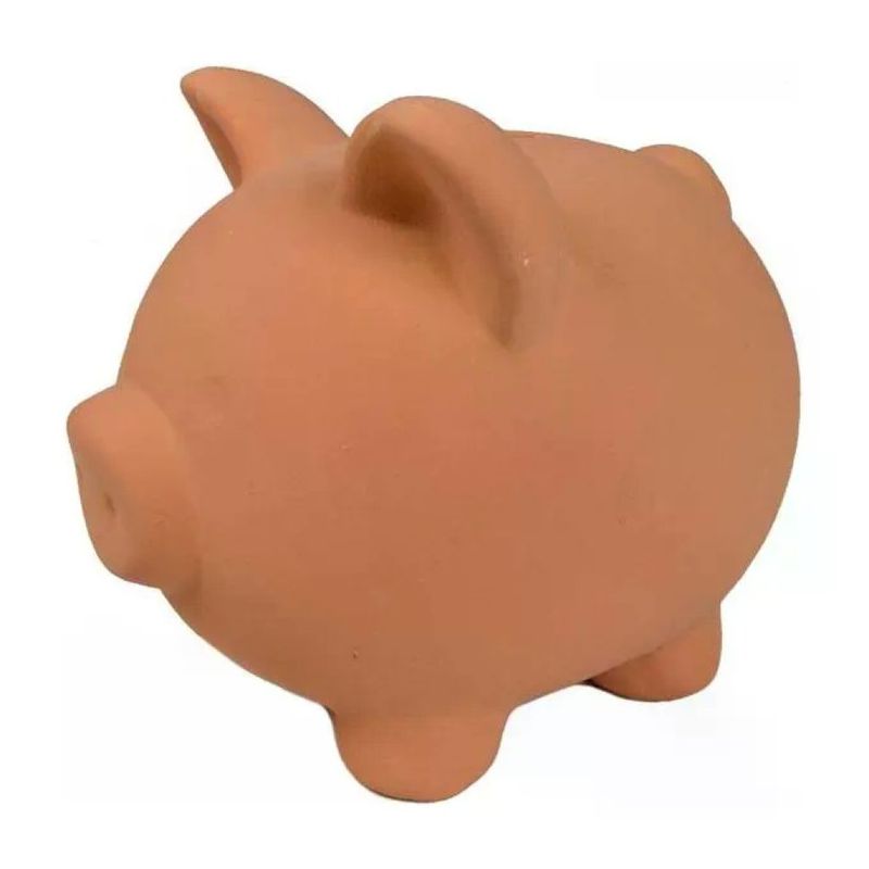 COLI Salvadanaio a forma di maialino in terracotta, 25 × 14 cm