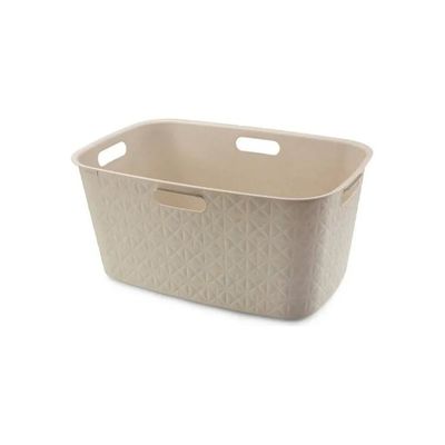 Curver Softex Cesta Portabiancheria 45 L, 70% Riciclata, Bianco Gesso