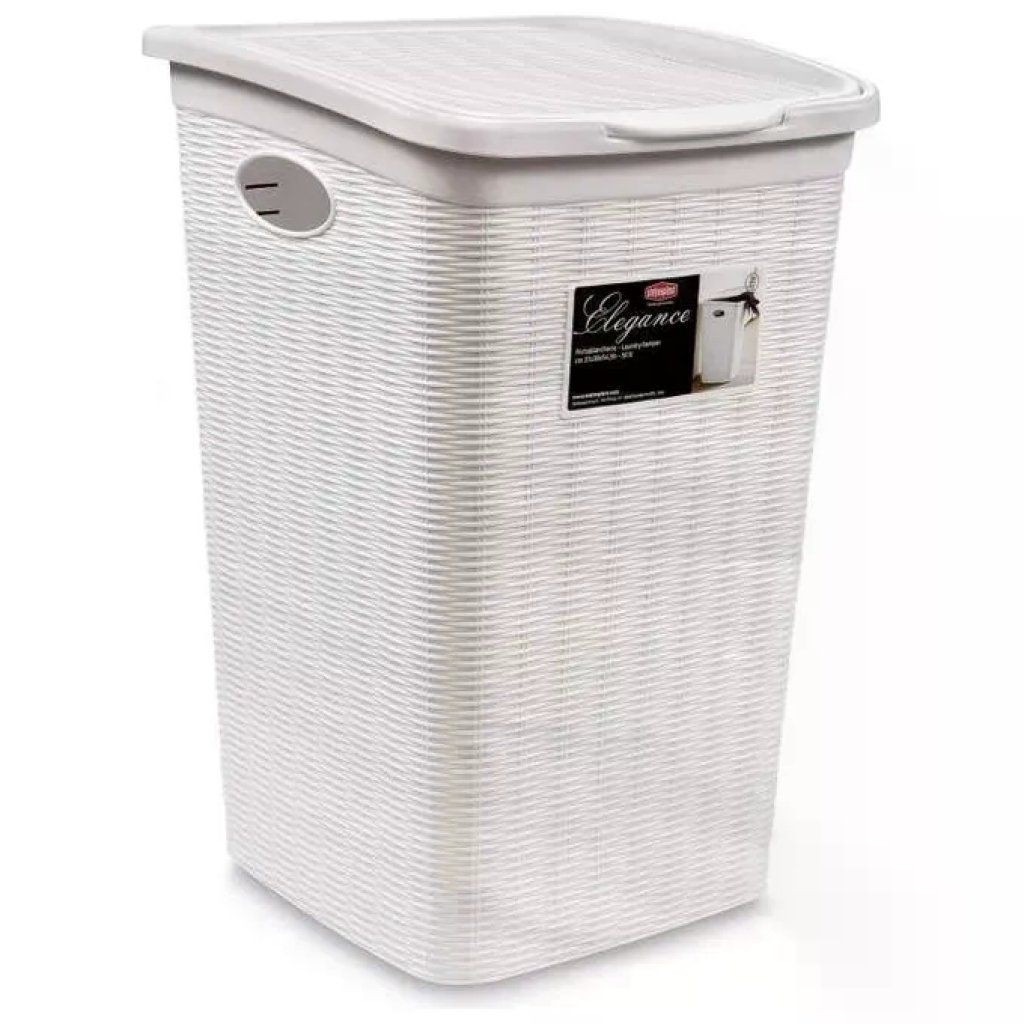 Stefanplast Elegance – Cesto portabiancheria 50 L bianco