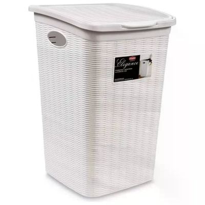 Stefanplast Elegance – Cesto portabiancheria 50 L bianco