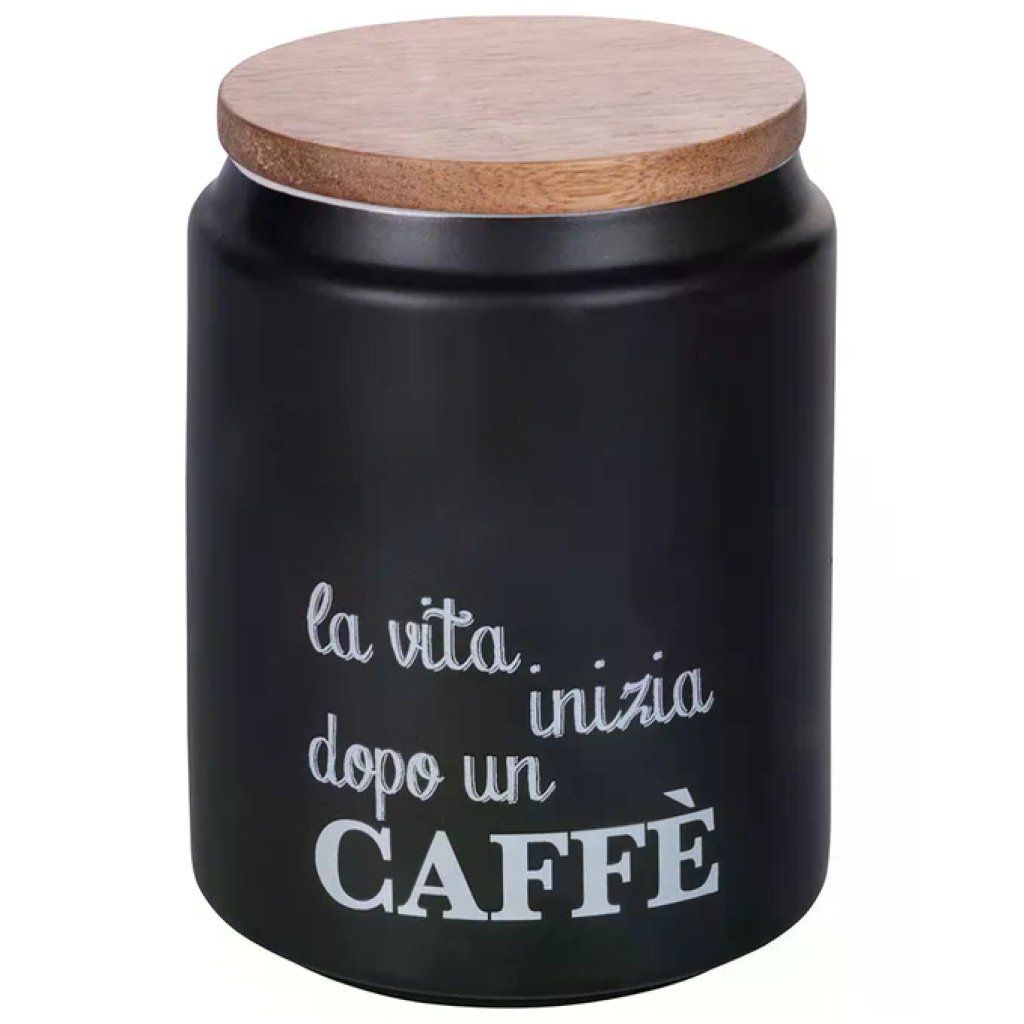 VDE TIVOLI 1996 Barattolo per Caffè in Gres 850 ml con Coperchio in Bambù VDE TIVOLI 1996 Barattolo per Caffè in Gres 850 ml con Coperchio in Bambù