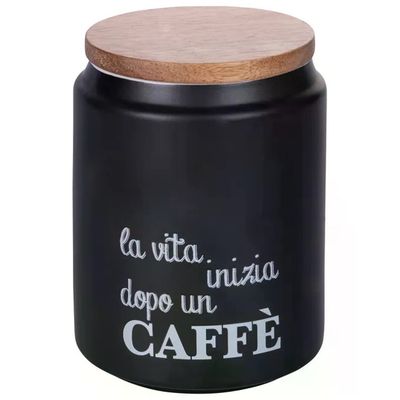 VDE TIVOLI 1996 Barattolo per Caffè in Gres 850 ml con Coperchio in Bambù VDE TIVOLI 1996 Barattolo per Caffè in Gres 850 ml con Coperchio in Bambù