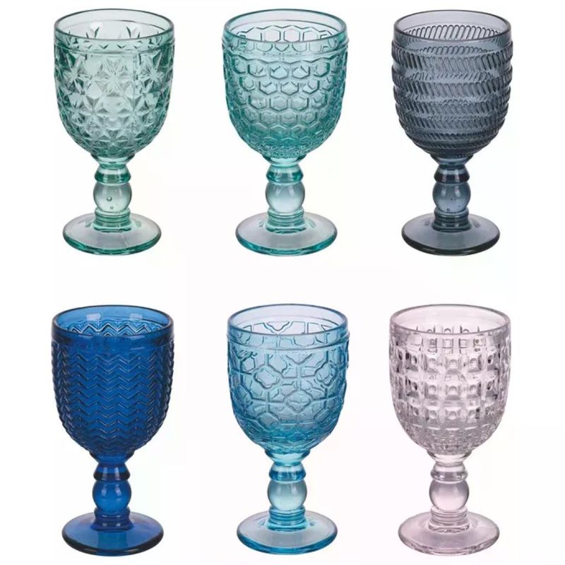 VDE TIVOLI 1996 Villa d’Este Geometrie Ocean – Set 6 Calici da Vino in Vetro, 280 ml