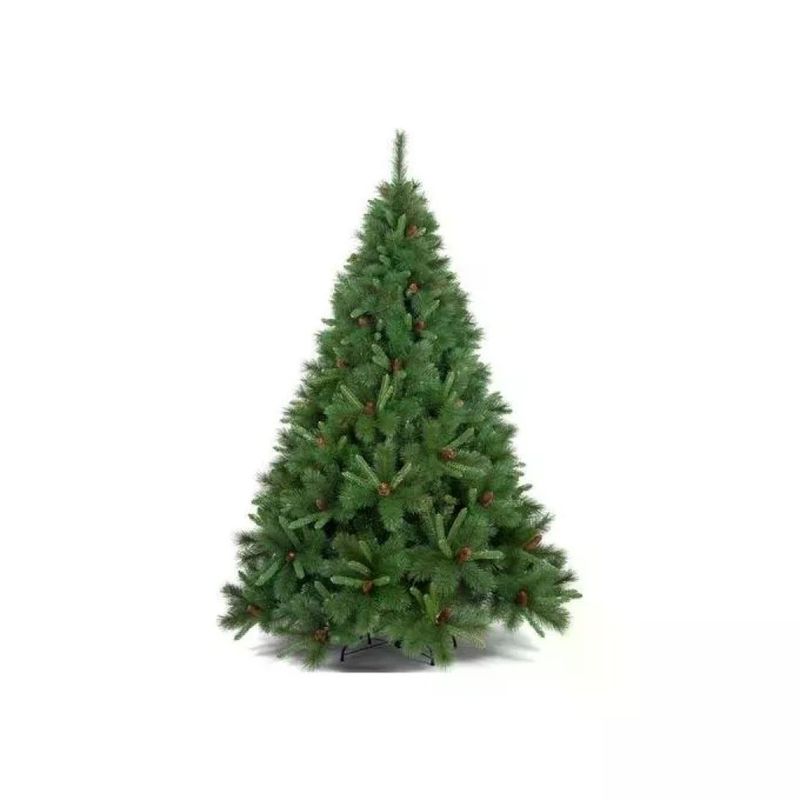 Amicasa Tarvisio Albero di Natale artificiale con pigne, 210 cm, verde