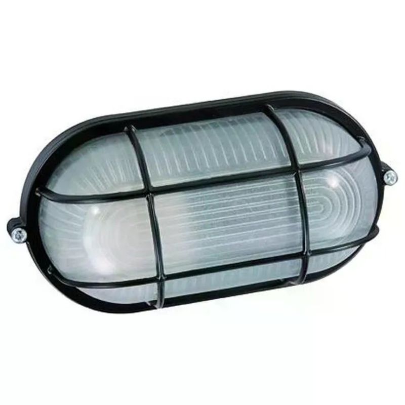 VIGOR-BLINKY Plafoniera ovale nera VIGOR-BLINKY in alluminio, 60 W