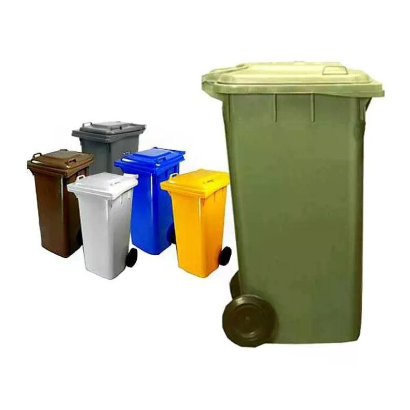 ICS Bidone per rifiuti ICS Green 240 litri con ruote, giallo