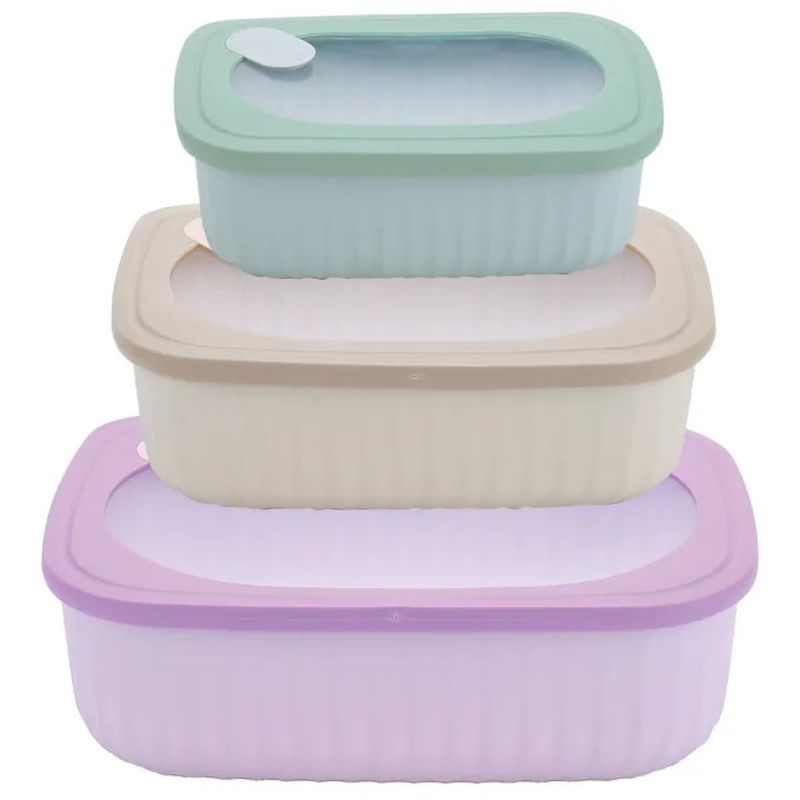 Pedrini Lillo 04GD268 – Set di 3 Contenitori Rettangolari con Coperchio