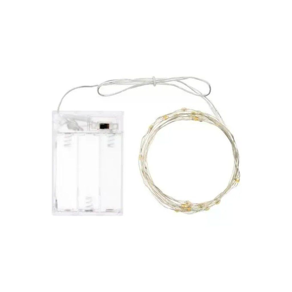 LOTTI Catena luminosa 20 MicroLED bianco freddo, 2 m, a batterie