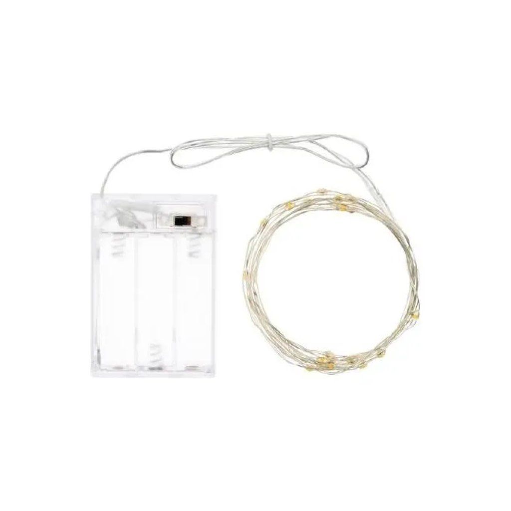 LOTTI Catena Luminosa MicroLED 20 LED, 2 m, a Batterie, Bianco Freddo LOTTI Catena Luminosa MicroLED 20 LED, 2 m, a Batterie, Bianco Freddo
