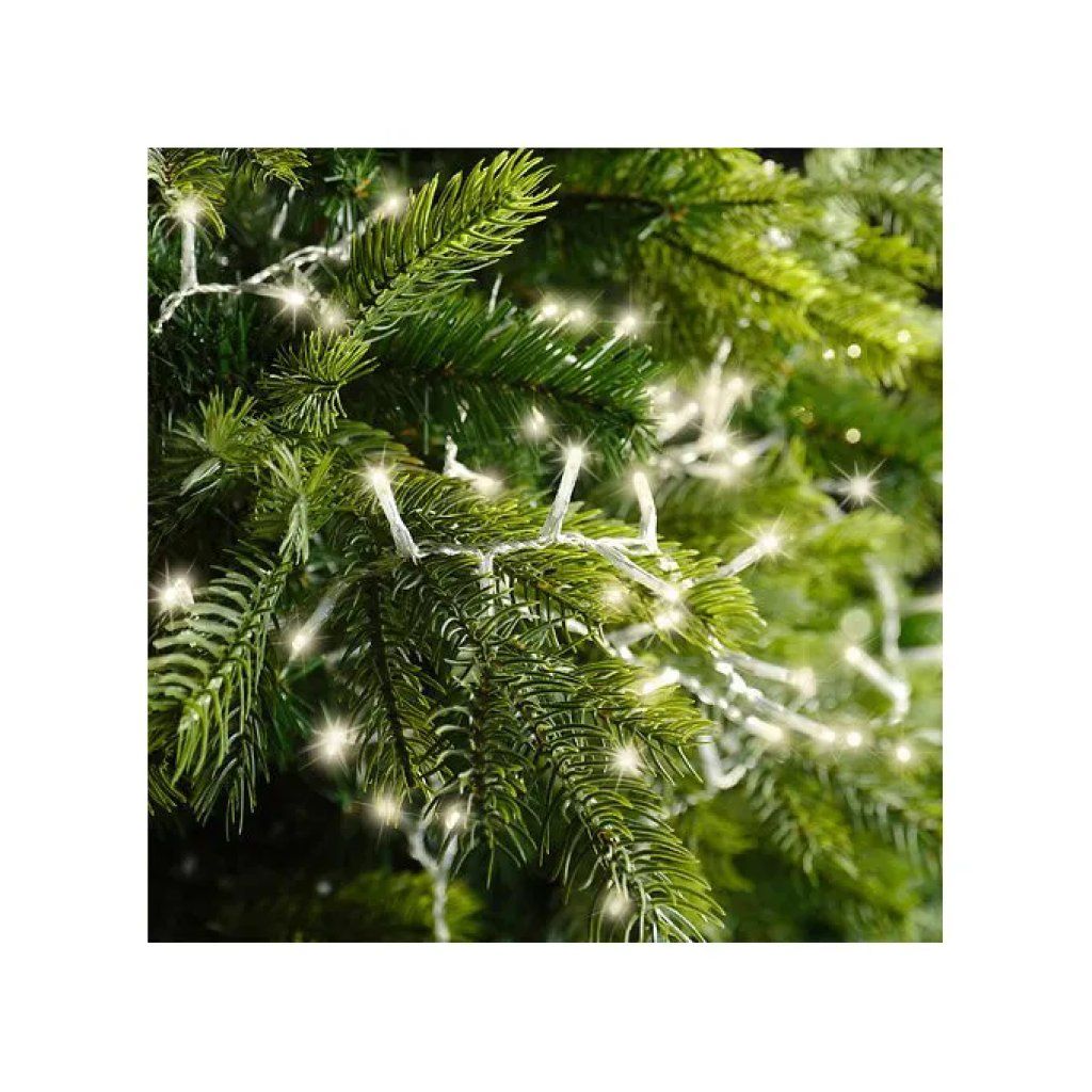 KAEMINGK Pigna decorativa in vetro con 15 micro LED, bianco caldo, timer, 21 cm