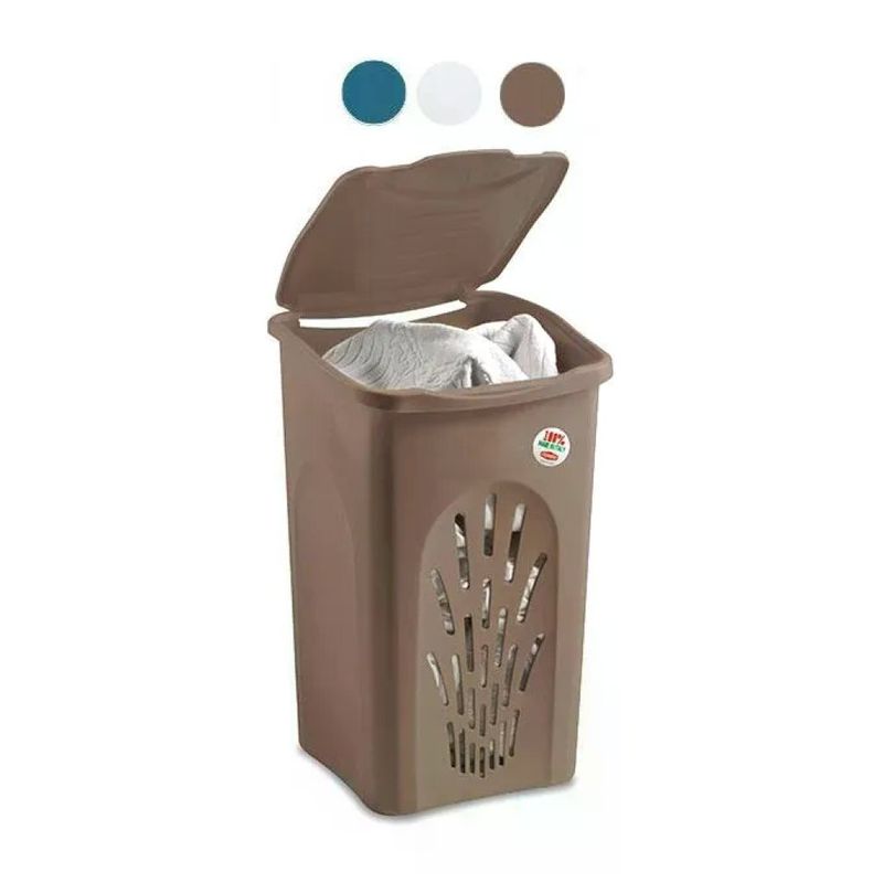 Stefanplast Primavera Portabiancheria Traf orato 50 L Tortora