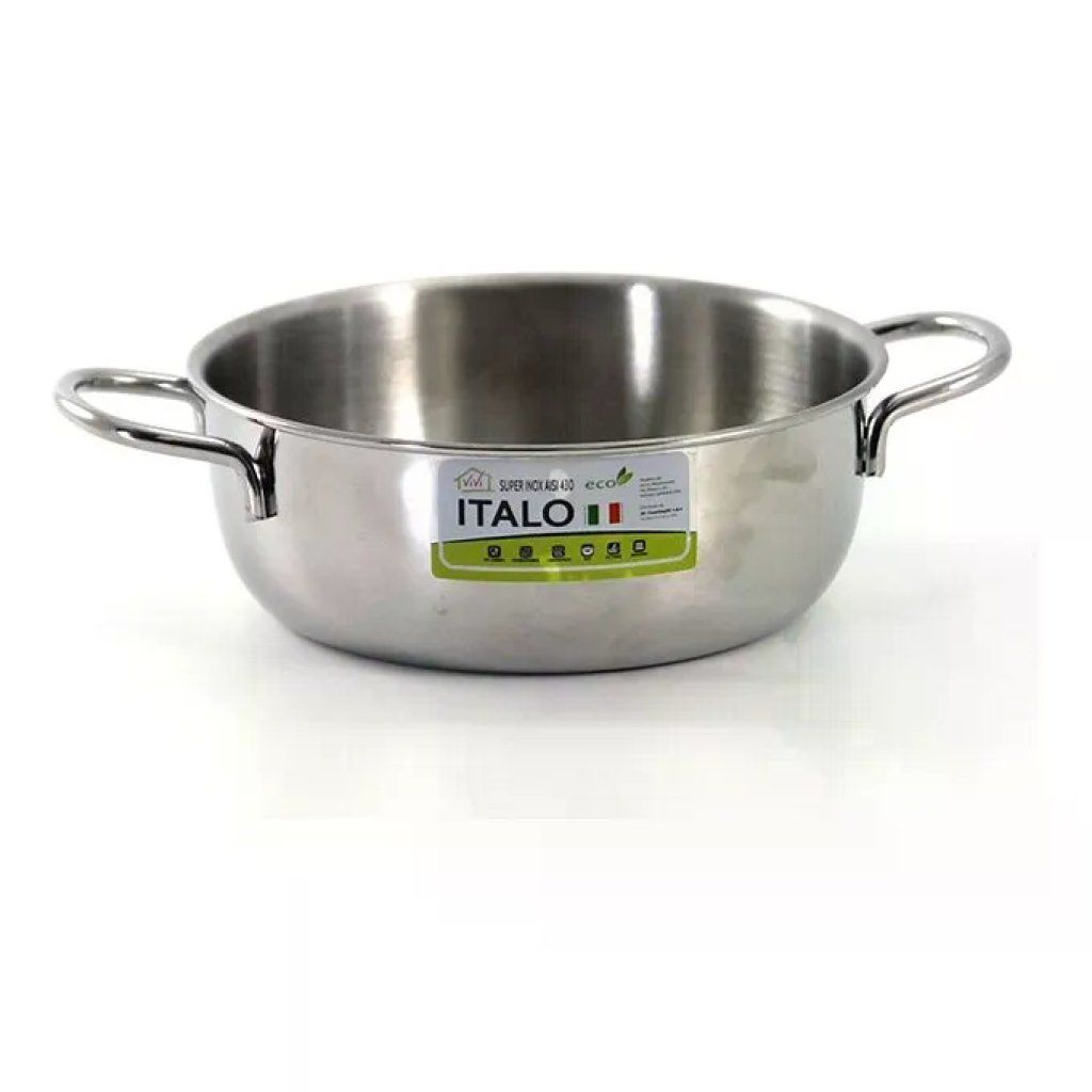 3C CASA Tegame in acciaio inox per induzione 20 cm con 2 manici