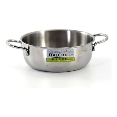 3C CASA Tegame a induzione in acciaio inox, 20 cm, con 2 manici – 3C CASA