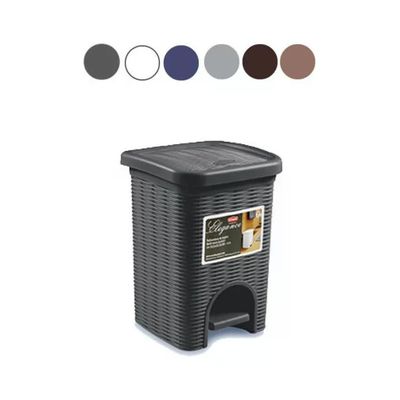 Stefanplast Elegance Pattumiera a Pedale 6 L Effetto Rattan Grigio