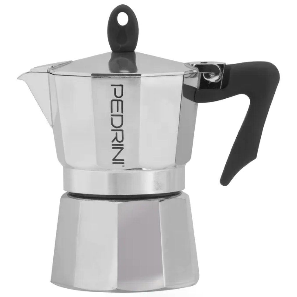 Pedrini Moka Brillantata in Alluminio, 3 Tazze Pedrini Moka Brillantata in Alluminio, 3 Tazze