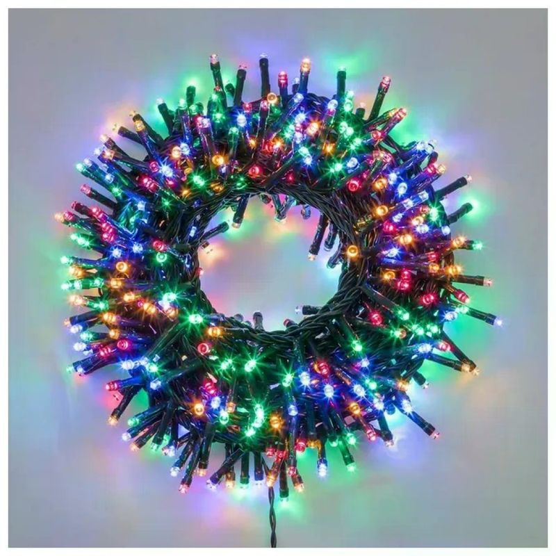 Lotti Importex 36277 Catena Nastro Minicluster LED 1000 LED Multicolore con Controller Timer Trasformatore