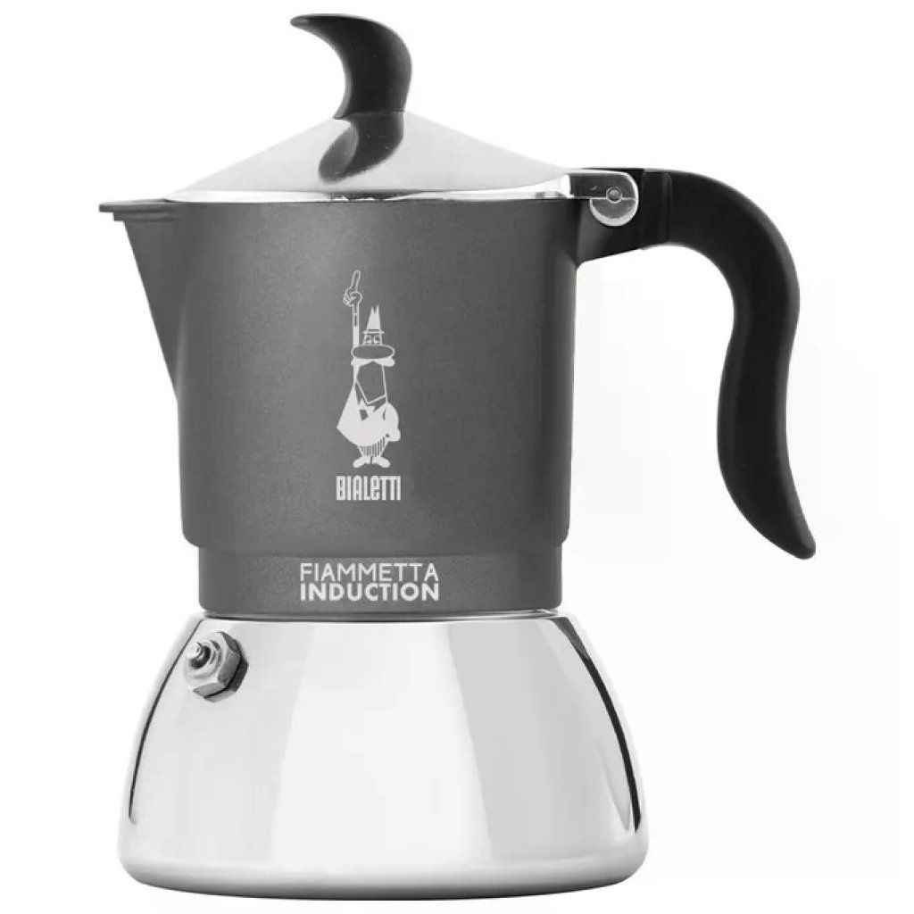 Bialetti Fiammetta Induction Moka 2 Tazze, 130 ml, Grigia