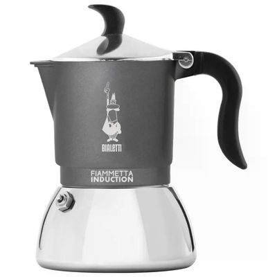 Bialetti Fiammetta Induction Moka 2 Tazze, 130 ml, Grigia Bialetti Fiammetta Induction Moka 2 Tazze, 130 ml, Grigia
