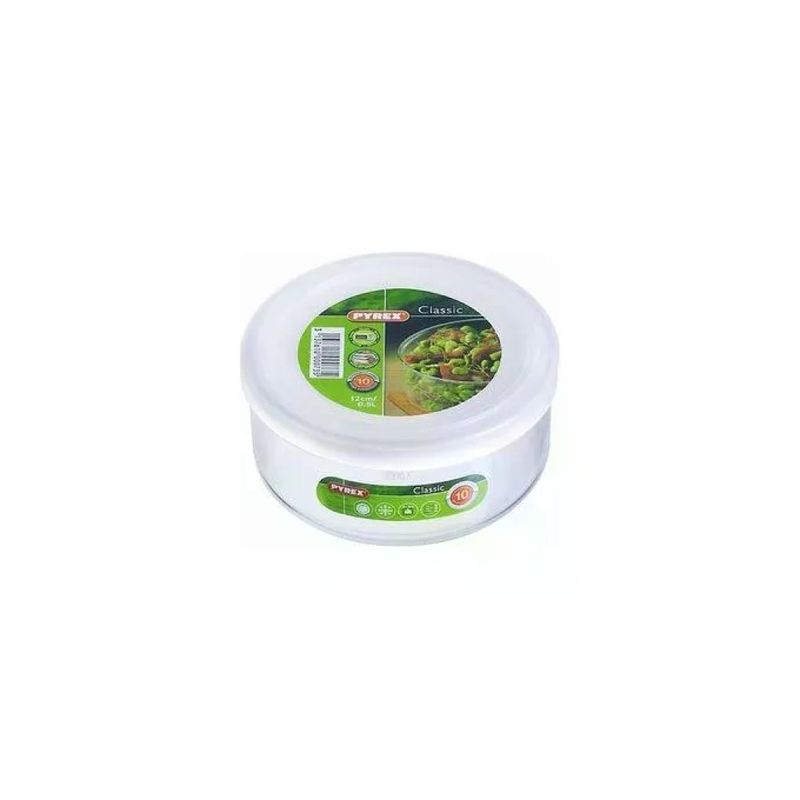 Pyrex Contenitore Tondo in Vetro con Coperchio, 12 cm