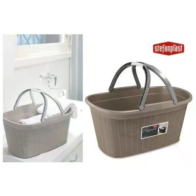 Stefanplast Elegance – Cesta portabiancheria ovale 35 L, tortora Stefanplast Elegance – Cesta portabiancheria ovale 35 L, tortora