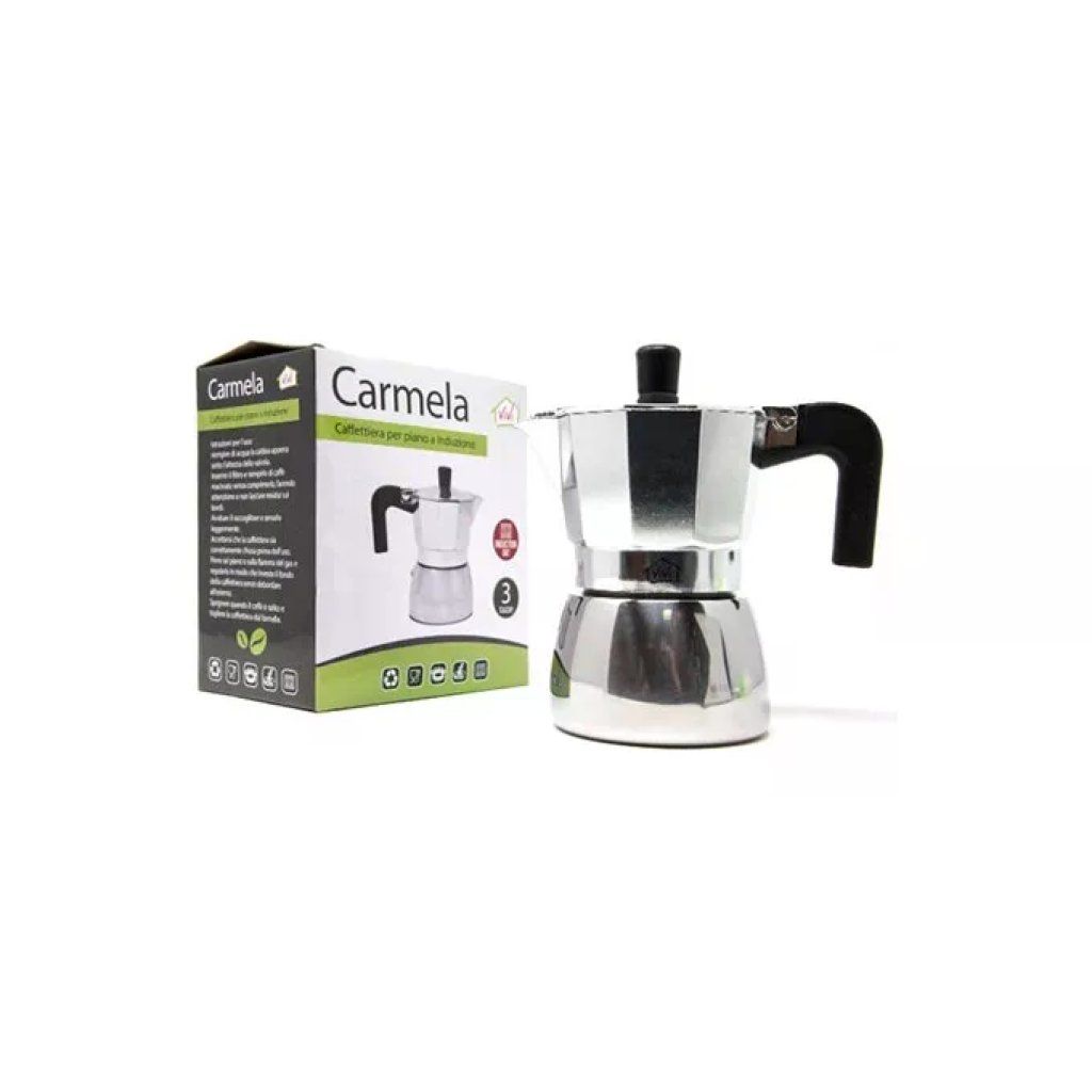 3C CASA Caffettiera Moka 3 Tazze per Induzione in Acciaio Inox 3C CASA