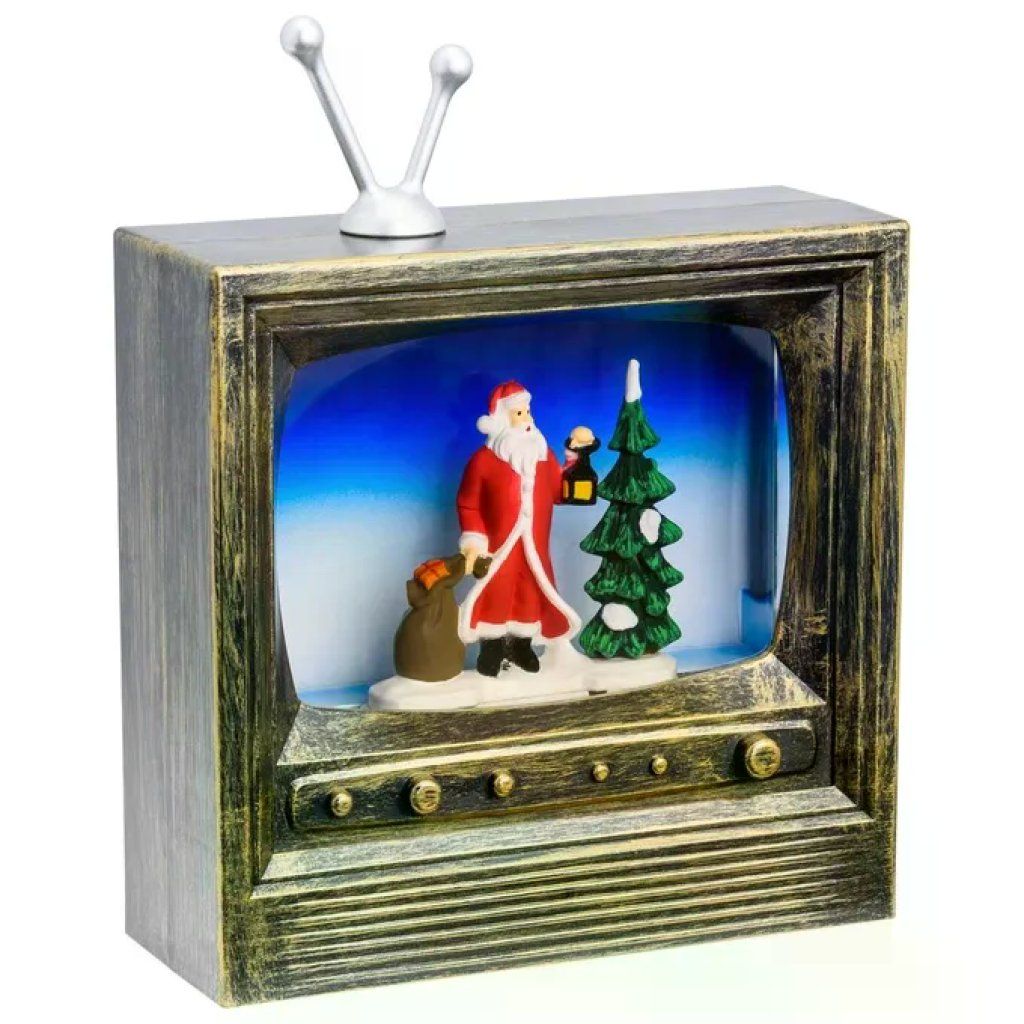 LOTTI Figura Decorativa Luminosa LED con Glitter, Bianco Caldo, 17,5 x 6,5 x 22 cm