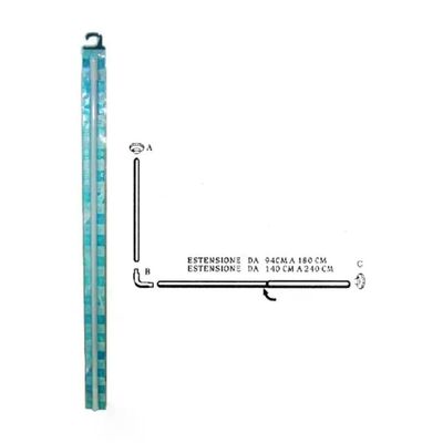 Aglaia Tubo Estensibile per Tenda Doccia 94-180 cm con Tubo Fisso da 80 cm