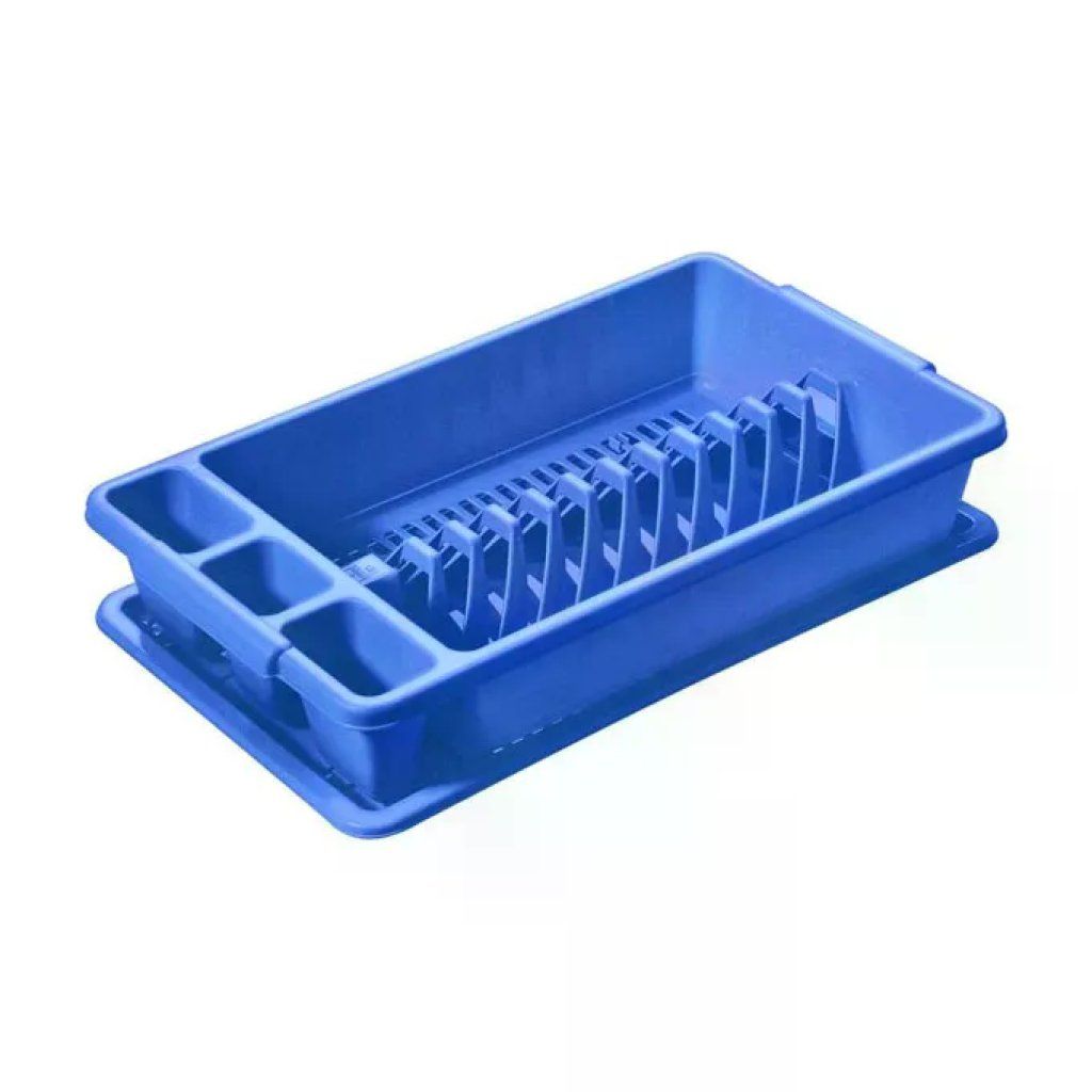 Tontarelli Scolapiatti piccolo blu con vassoio rimovibile, 45 x 26 x 8,5 cm Tontarelli Scolapiatti piccolo blu con vassoio rimovibile, 45 x 26 x 8,5 cm