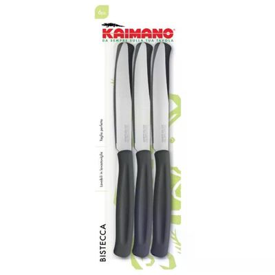 Kaimano Dinamik Set 6 Coltelli da Bistecca, Lama Seghettata 11,5 cm, Nero Kaimano Dinamik Set 6 Coltelli da Bistecca, Lama Seghettata 11,5 cm, Nero
