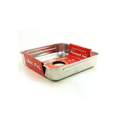 STEELPAN Steel Pan 10494 Teglia Quadrata Alta in Acciaio Inox 36 x 36 cm, Antiaderente
