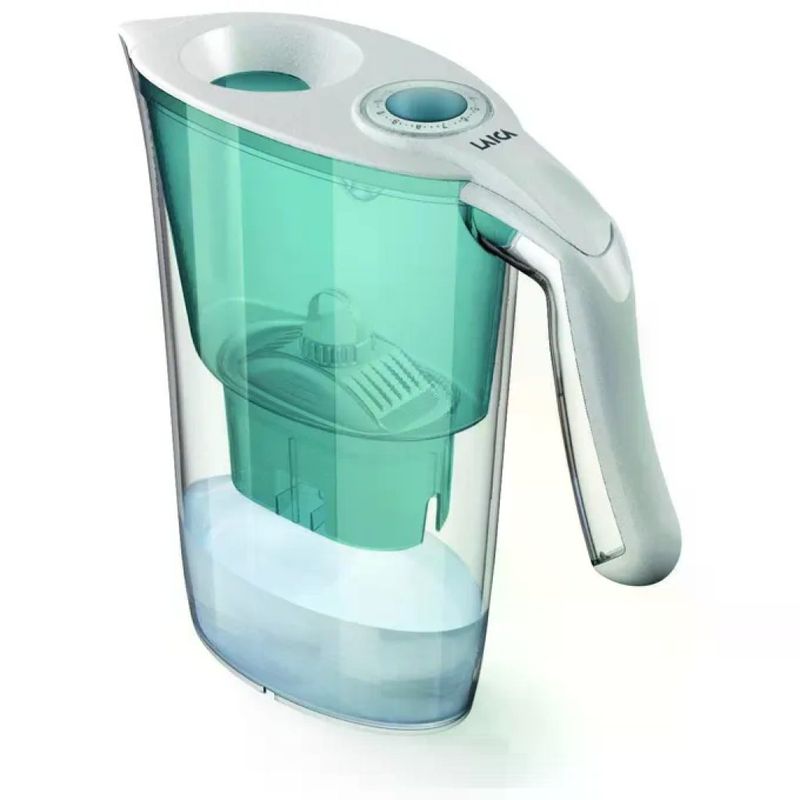 Laica Aida J9079A1 Caraffa Filtrante 2,3 L con 3 Filtri e Bottiglia Inox Blu