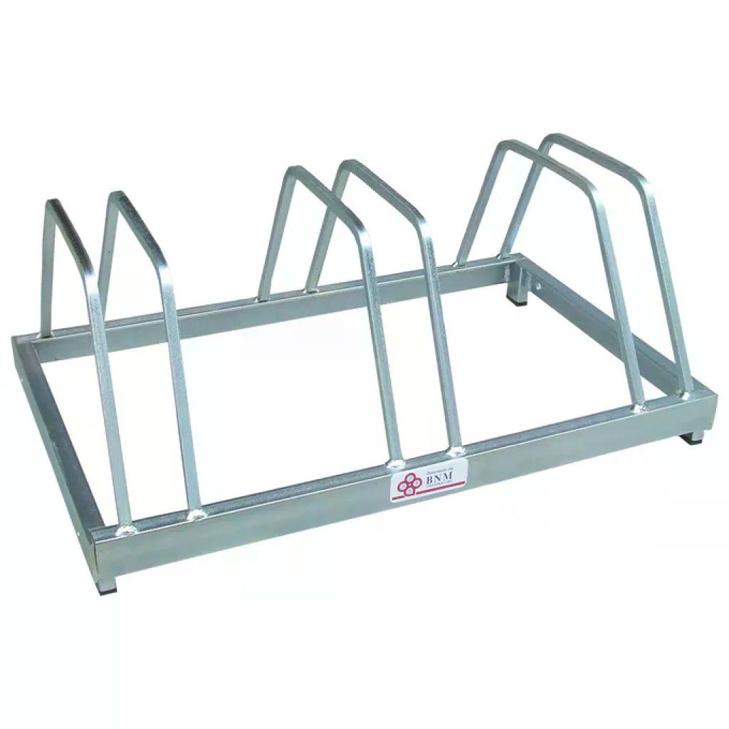 RU.ITA LEGNAMI RUITA Portabici da Terra Componibile per 3 Biciclette, Zincogalvanizzato, Nero