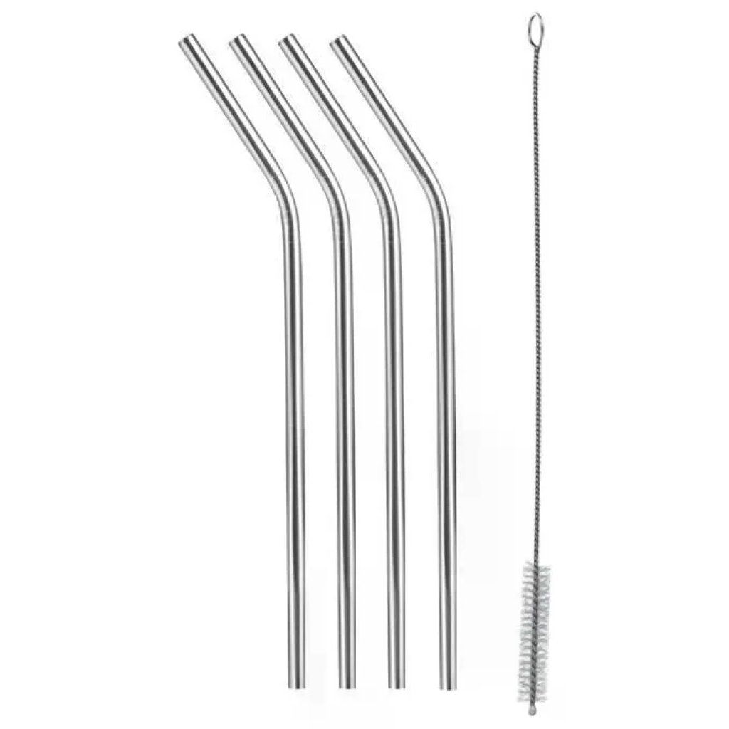 Tescoma MyDrink Set 4 Cannucce Riutilizzabili in Acciaio Inox con Spazzolina