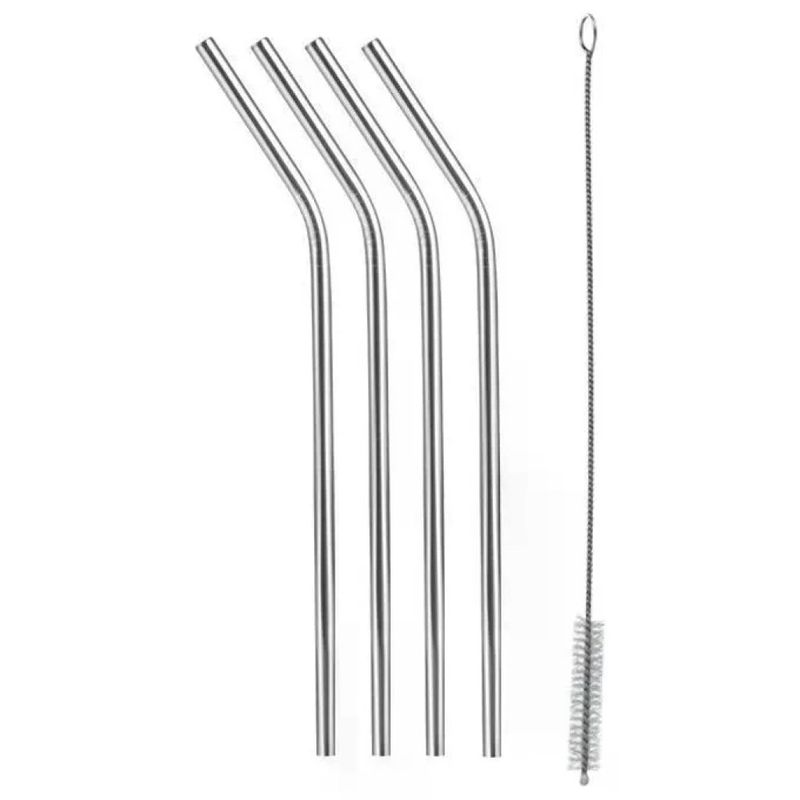 Tescoma MyDrink Set 4 Cannucce Riutilizzabili in Acciaio Inox con Spazzolina