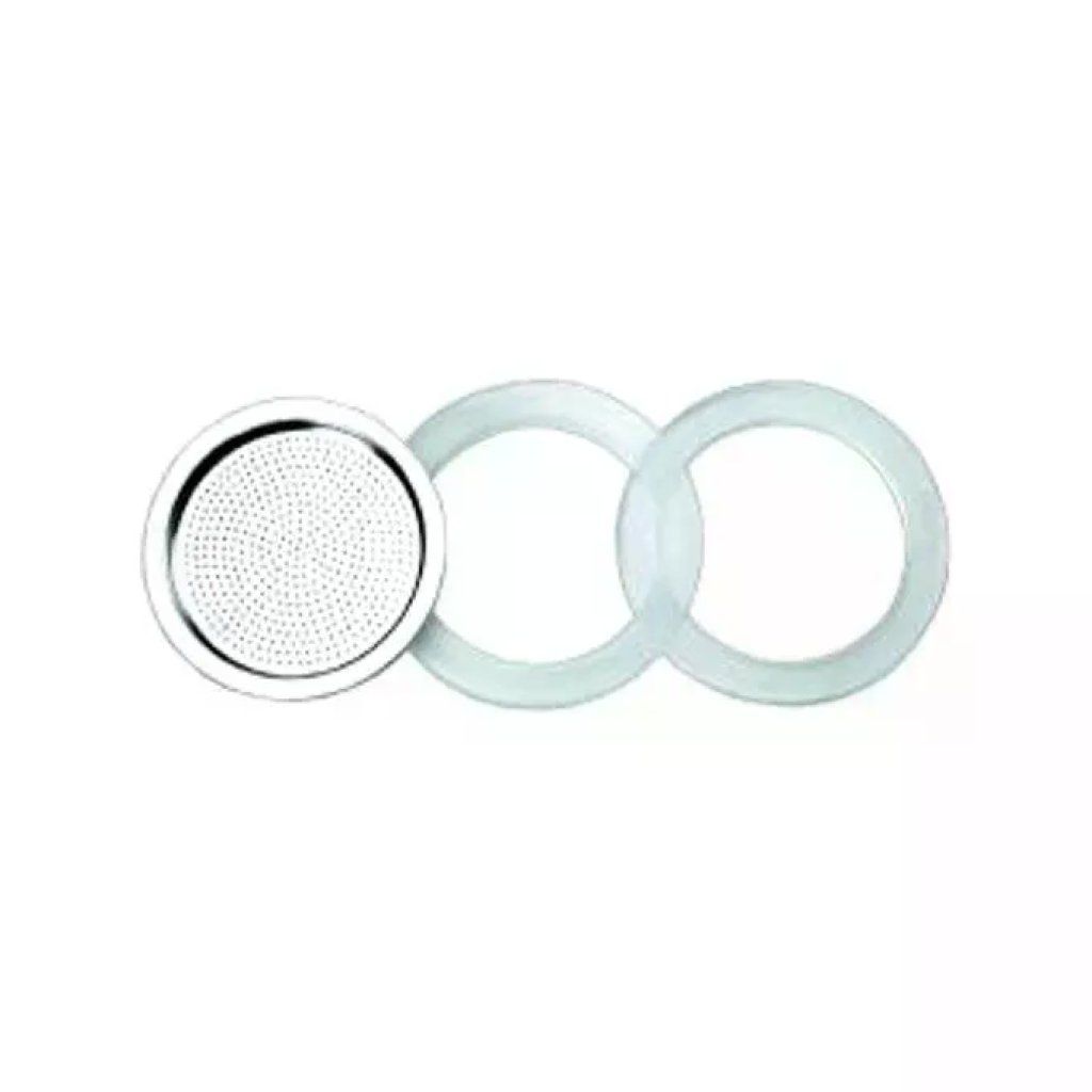 Forever Set 2 Guarnizioni in Silicone con Filtro in Alluminio per Caffettiera TZ12