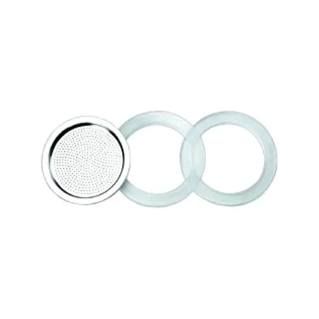 Forever Set 2 Guarnizioni in Silicone e Filtro in Alluminio per Caffettiere TZ12